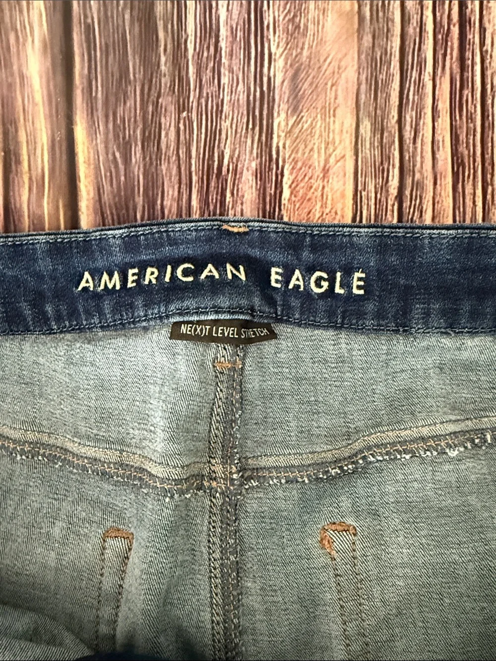 American Eagle Outfitters Dark Blue Distressed Denim Cutoff Shorts